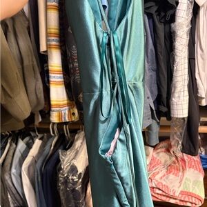 Elegant Teal Satin Dress